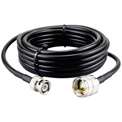 BOOBRIE BNC auf UHF Kabel Koax RG58 5M BNC Stecker auf UHF Stecker CB Funk Antennenkabel 50 Ohm BNC auf PL259 Kabel für Zweiwegefunk CB Antenne Analysator Walkie Talkie Marine Funk Mobiler Amateurfunk von Boobrie