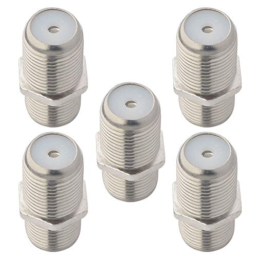 Boobrie F Typ Kabel Buchse Stecker 5 Stück RG6 Anschluss F Buchse auf F Buchse Adapter Buchse auf Buchse Koax Adapter TV Antennen Adapter, F Buchse Verbinder für TV-Antenne, Vernickelt von Boobrie