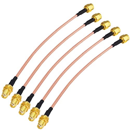 Boobrie RG316 SMA-Kabel 15 cm Stecker auf Buchse 5 Stück - Koaxialstecker Adapter WiFi Antenne für 4G, Wireless Router von Boobrie