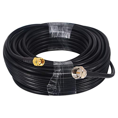 Boobrie RG58 F zu SMA Kabel 15M F Stecker zu SMA Stecker Koaxialkabel Verlustarmes F Stecker Koaxialkabel Typ F zu SMA Verlängerungskabel für HF-Koaxialkabel, F-Buchse, SMA-Buchse, HF-Antenne von Boobrie