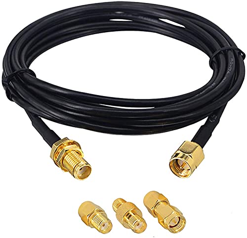 Boobrie SMA zu SMA Kabel 3M + 3PCS SMA auf SMA Adapter RG174 SMA Stecker SMA Buchse 3 Meter SMA Stecker Kit SMA Koaxialkabel für WIFI 3G 4G LTE Antenne, GPS SDR Antenne, Amateurfunkantenne von Boobrie