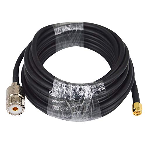 BOOBRIE SMA zu UHF Antennenkabel 5M RG-58 Kabel SMA Stecker auf UHF Buchse SO239 Anschluss Geringer Verlust UHF bis SMA CB Radio Antennenkabel SMA auf UHF Verlängerungskabel für WiFi/Radio von BOOBRIE