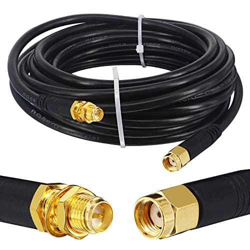 Boobrie Verbessert SuperFlex RG58 5M RP-SMA-Stecker auf RP-SMA-Buchse Kabel RP-SMA-Kabel Kabel RP-SMA-Antenne mit geringem Verlust RPSMA-Extender für 4G-WLAN-Antenne WLAN-Router IP-Kamera-Hotspot von Boobrie