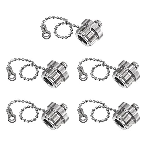 BOOBRIE UHF/N-Typ-Staubschutzkappe für UHF-Stecker, RF-PL259-Stecker, Schutzhülle mit Kette, N-Typ-Koaxialkappe, vernickelt, 5 Stück von Boobrie
