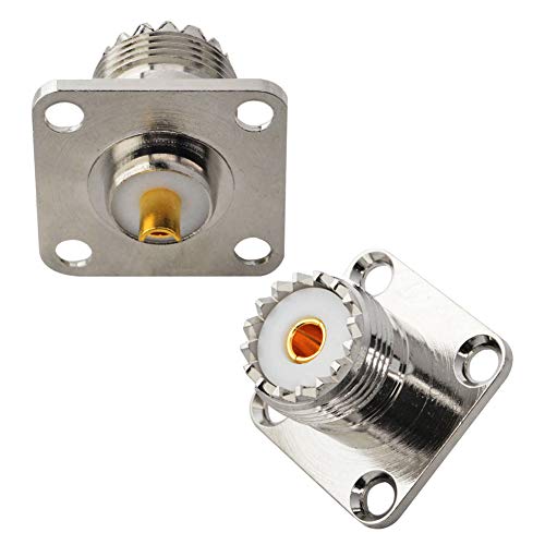 BOOBRIE UHF Buchse SO239 4 Loch Adapter für Flanschmontage Lötbecher 2 Stück UHF Koaxialstecker Amateurfunk Koax Adapter für PL259 Stecker, Amateurfunk von BOOBRIE