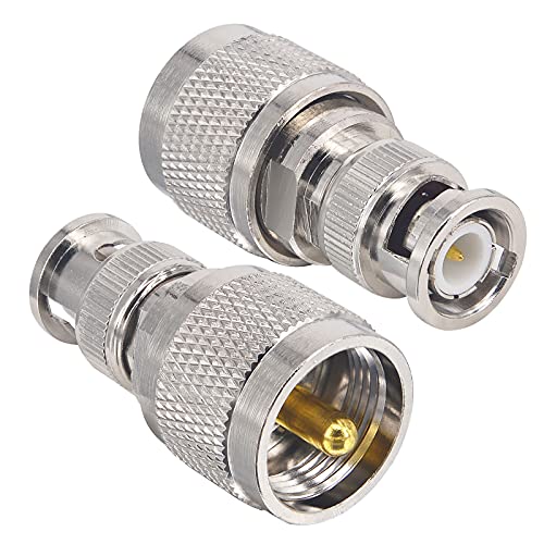 BOOBRIE BNC Stecker auf PL259 Stecker Adapter BNC UHF Koaxialstecker PL259 UHF Stecker auf BNC Stecker Koaxialstecker Low Loss CB Koaxialadapter für RF Antennen/Wireless LAN-Geräte/Wi-Fi-Funkgeräte von BOOBRIE