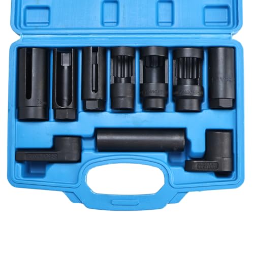 BOOMSTART 10tlg Lambdasonden Schlüssel Set, 22mm Lambdasonden Nuss, 3/8 "1/2" Nox Sonde Lambdasonde Werkzeug Steckschlüssel für Demontage Lambdasonde Auto BOOMSTART 10tlg Lambdasonden Schlüssel Set, 22mm Lambdasonden Nuss, 3/8 "1/2" Nox Sonde Lambdasonde Werkzeug Steckschlüssel für Demontage Lambdasonde Auto von BOOMSTART