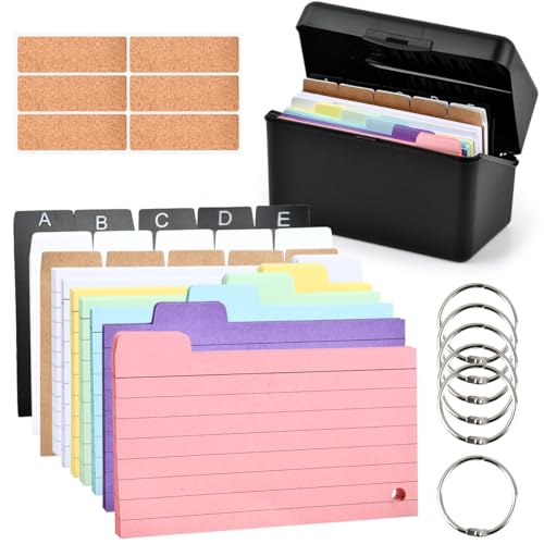 253PCS Karteikarten Box Karteikarten A7 Karteikarten Organizer Karteikarten und Box Lernkarten Box 5-farbiger Karton für Unterwegs Lernen Notizen Schulsachen Büro Revision Organisation 253PCS Karteikarten Box Karteikarten A7 Karteikarten Organizer Karteikarten und Box Lernkarten Box 5-farbiger Karton für Unterwegs Lernen Notizen Schulsachen Büro Revision Organisation von BOPHIS
