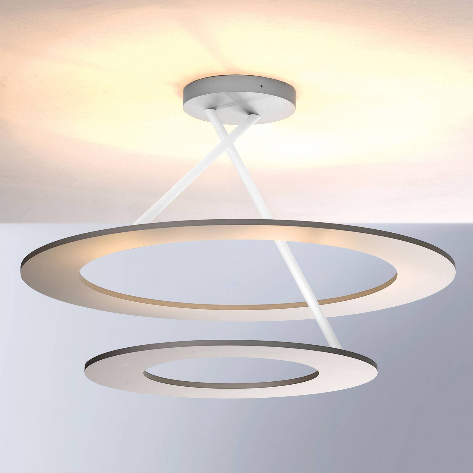Bopp Stella LED-Deckenlampe 2 Ringe alu/weiß von BOPP