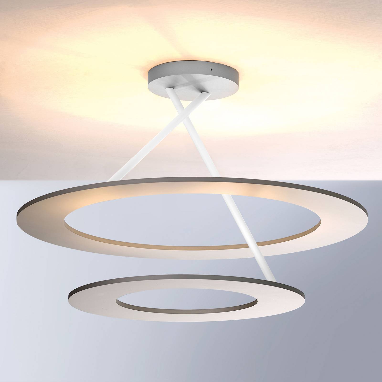 Bopp Stella LED-Deckenlampe 2 Ringe alu/weiß Bopp Stella LED-Deckenlampe 2 Ringe alu/weiß von BOPP