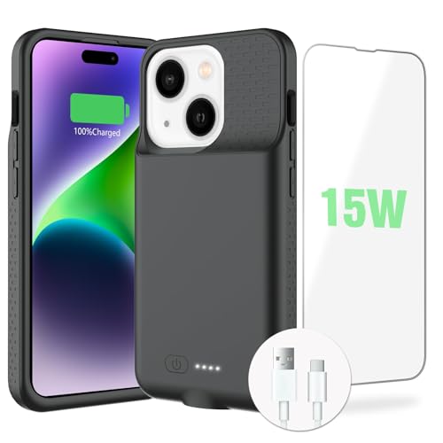 BOPPS Akku-Schutzhülle für iPhone 15/15 Pro mit unsichtbarem Ständer, leistungsstark, schlank, 7000 mAh, tragbar, wiederaufladbar, stark, verlängerte Ladehülle für iPhone 15/15 Pro, Schwarz BOPPS Akku-Schutzhülle für iPhone 15/15 Pro mit unsichtbarem Ständer, leistungsstark, schlank, 7000 mAh, tragbar, wiederaufladbar, stark, verlängerte Ladehülle für iPhone 15/15 Pro, Schwarz von BOPPS