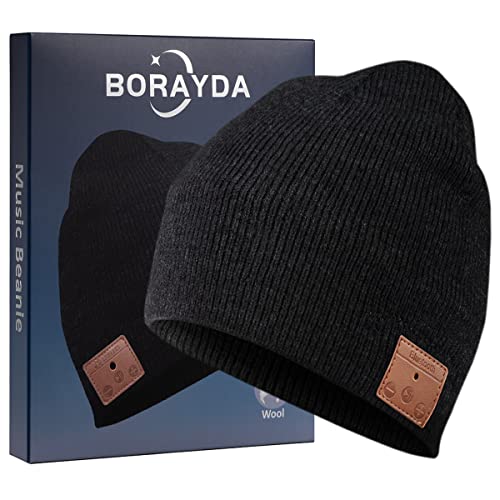 BORAYDA Bluetooth-Mütze, Bluetooth 5.2 Wollmütze HD-Stereo, 24 Stunden Spielzeit, integriertes Mikrofon, elektronisches Herren/Damen (schwarz) … von BORAYDA