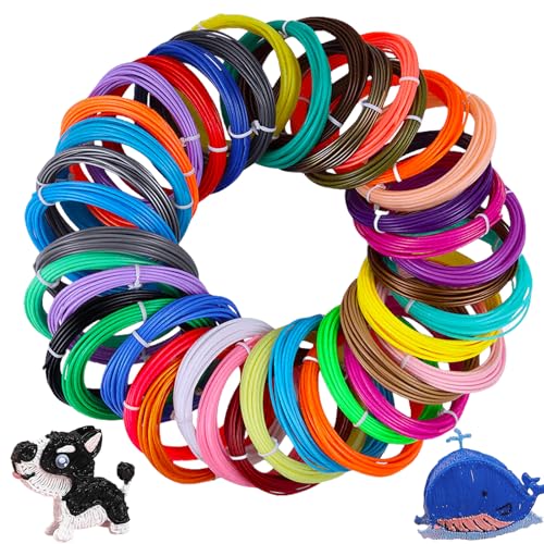 3D Stift PLA Filament 1,75 Mm, 40 Farben 3D Pen Filament PLA, Jede Farbe 5 Meter, 3D Stift Farben Packung, 3D Druck Filament, 3D Stift Set for 3D-Drucker Druckstift von BORDEAG