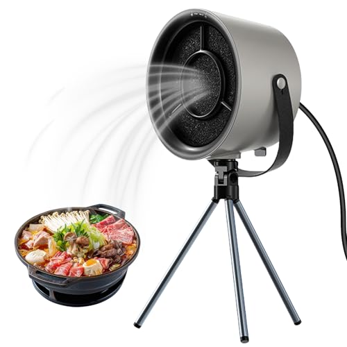 Mini Tragbare Dunstabzugshaube,Tragbare Abzugshaube mit Stativtyp,Mini-Dunstabzugshaube mit 3 Geschwindigkeiten,Desktop Range Kapuze, Küchen-Abluftventilator für Camping Grill Reise (Dunkelgrau) von BORDEAG