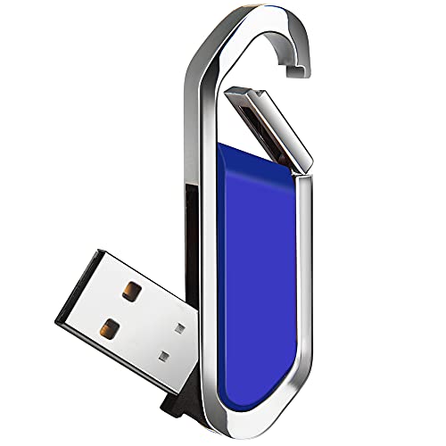 64GB USB-Stick Tragbarer USB-Flash-Laufwerk mit Schlüsselanhänger USB 2.0 Speicherstick für Externe Datenspeicher, Blau von BORLTER CLAMP