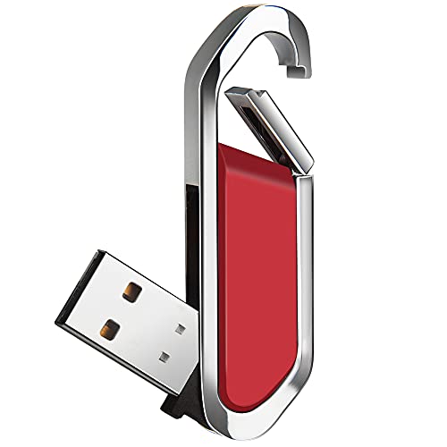 64GB USB-Stick Tragbarer USB-Flash-Laufwerk mit Schlüsselanhänger USB 2.0 Speicherstick für Externe Datenspeicher, Rot von BORLTER CLAMP