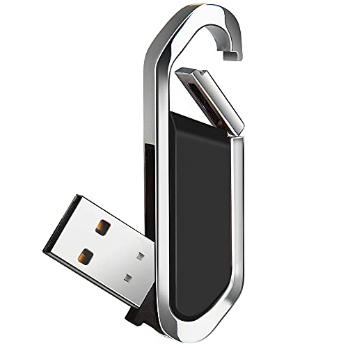 64GB USB-Stick Tragbarer USB-Flash-Laufwerk mit Schlüsselanhänger USB 2.0 Speicherstick für Externe Datenspeicher, Schwarz von BORLTER CLAMP