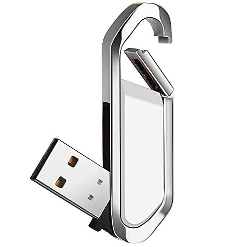 64GB USB-Stick Tragbarer USB-Flash-Laufwerk mit Schlüsselanhänger USB 2.0 Speicherstick für Externe Datenspeicher, Weiß von BORLTER CLAMP