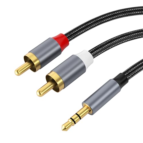 BORLTER CLAMP 3,5mm auf RAC Lotus Kabel zweigeteilt, AUX auf RAC Audio Adapterkabel, geeignet für Auto Handy, Audio Klinke Adapter BORLTER CLAMP 3,5mm auf RAC Lotus Kabel zweigeteilt, AUX auf RAC Audio Adapterkabel, geeignet für Auto Handy, Audio Klinke Adapter von BORLTER CLAMP