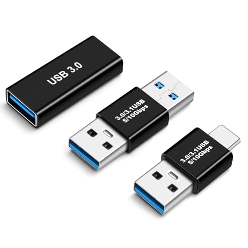 BORLTER CLAMP USB Koppler USB A USB C Adapter, USB 3.0Male/Female, Typ C auf USB A 3.0 Kabel Koppler männlich auf männlich, zum Verbinden von USB männlich/weiblich Enden Kabel, Verlängerungsstecker von BORLTER CLAMP