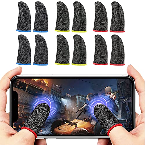 BORLTER CLAMP Handy-Gaming Finger Sleeve (12er Pack), PUBG Fingerabdeckung Schweißfest rutschfest Gaming-Daumenhülle für Touchscreen-Spiele von BORLTER CLAMP