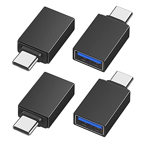 BORLTER CLAMP USB C auf USB 3.0 Adapter (4 Stücke), USB Typ C auf USB A 3.0 OTG Adapter Kompatibel mit MacBook, Handy und Typ-C Gerät, Schwarz von BORLTER CLAMP