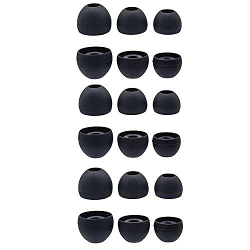 Ersatz-Ohrstöpsel 9 Paar (18 Stück), Silikon Ohrpolster für Ohrhörer, Universal-Ohrstöpsel Kompatibel mit den Meisten Ohrhörern (Schwarz, S/M/L 3 Größen) von BORLTER CLAMP