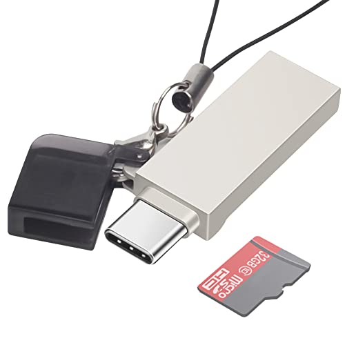 Micro SD/TF Kartenleser, USB C auf Micro SD Speicherkartenleser Adapter, 2-in-1 OTG Kartenlesegerät Kompatibel mit MacBook, Laptops, Android Handys (Silber) von BORLTER CLAMP