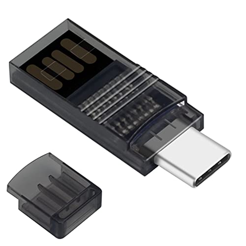 Micro SD/TF Kartenleser, USB C auf Micro SD Speicherkartenleser Adapter, 2-in-1 OTG Kartenlesegerät Kompatibel mit MacBook, Laptops, Android Handys (Transparent) von BORLTER CLAMP
