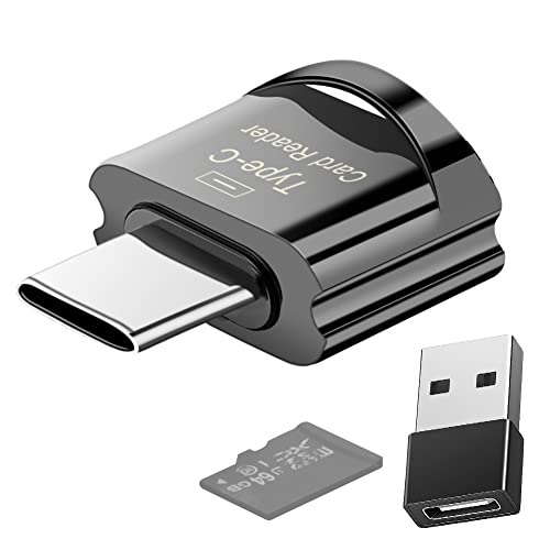Micro SD Kartenleser, USB C TF Kartenleser, USB C auf TF Speicherkartenleser mit USB C auf USB Adapter, OTG Kartenlesegerät Kompatibel mit MacBook, Laptops, Android Handys von BORLTER CLAMP