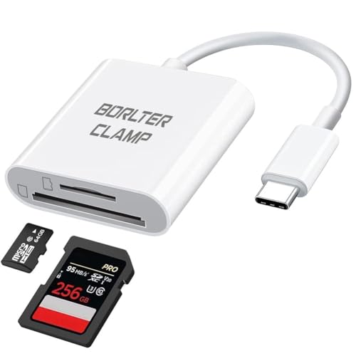 SD/Micro SD Kartenleser, BorlterClamp USB C auf SD/TF Speicherkartenleser Adapter, OTG Kartenlesegerät Kompatibel mit MacBook, Laptop, Tablet, Smartphone von BORLTER CLAMP