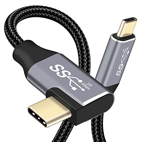 USB C zu USB C Kabel Stecker zu Stecker Rechtwinkliger, USB Type-C 3.1 Gen2 10Gbps Hochgeschwindigkeits Übertragung USB-Kabel 3,3 Fuß/1 m 100 W für MacBook, Samsung Galaxy, Pixel und Mehr von BORLTER CLAMP