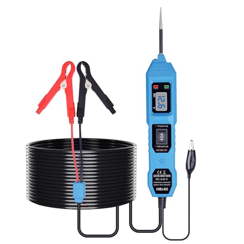 BOROCO Auto Spannungsprüfer Stift, 3.5V-36V DC Digital prüflampe kfz mit Taschenlampe, Batterietester kfz für Autobatterie/Kontinuität/Erdung/Polarität/Diode/Lampe von BOROCO