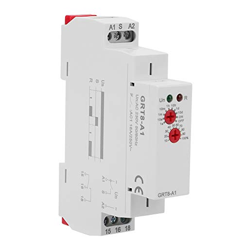 BOROCO Einschaltverzögerung Zeitrelais 230V,treppenlichtzeitschalter GRT8-A1 Mini-Einschaltverzögerungszeitrelais DIN Schienenmontage von BOROCO