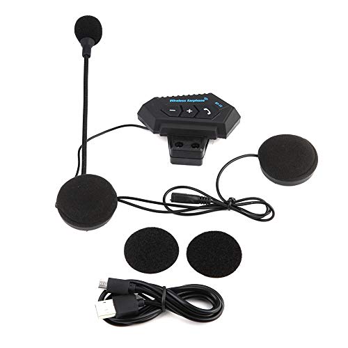 BOROCO Motorrad Helm Headset, 1 Paar ultradünne Helm-Heaphones-Lautsprecher unterstützen Freisprechanrufe mit USB-Ladehelm-BT-Headset von BOROCO