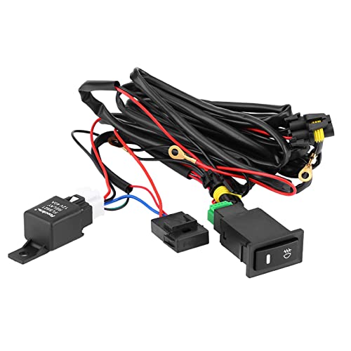 BOROCO Nebelscheinwerfer Nachrüsten, Nebelscheinwerfer Schalter Kabelsatz, 12V Universal Auto LED Nebelscheinwerfer, Ein/Aus-Schalter Kabelbaum Rear Fog Light kit Automodifikation von BOROCO