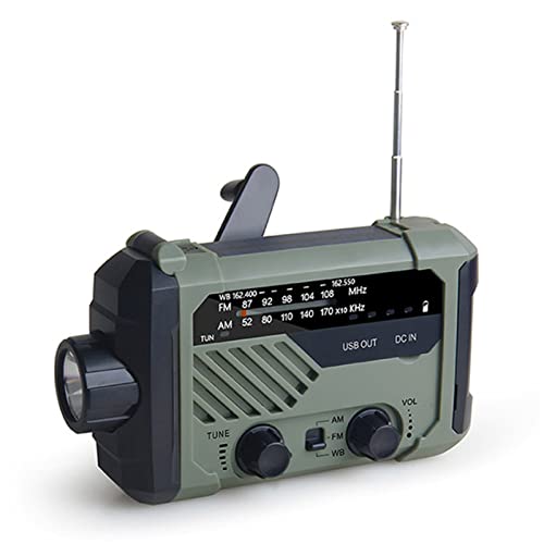 BOROCO Solar Radio, Multifunktionales Handkurbel AM/FM Notfallradio mit LED-Taschenlampen, wiederaufladbares USB-Telefonladegerät für Haushalt und Outdoor-Camping, Wandern von BOROCO