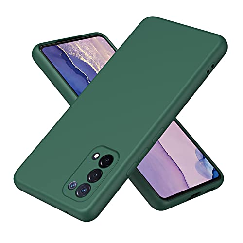 BORYA Flüssiges Silikon Hülle für Oppo A74 5G/Oppo A54 5G, Ultra Dünn Stoßfest Weiches Seidig TPU Kratzfest Handyhülle, Elegant Einfach Schutzhülle Mit Mikrofaserfutter, Grün von BORYA