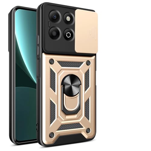 BORYA Hülle für Honor 200 Smart, Stoßfest PC + TPU Handyhülle, Prämie Silikon Kratzfest Militärqualität Schutzhülle mit Magnetisches Ring Ständer Und Kamera Cover. Gold BORYA Hülle für Honor 200 Smart, Stoßfest PC + TPU Handyhülle, Prämie Silikon Kratzfest Militärqualität Schutzhülle mit Magnetisches Ring Ständer Und Kamera Cover. Gold von BORYA