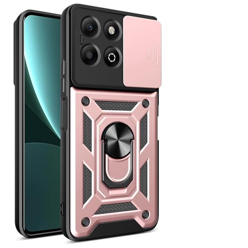 BORYA Hülle für Honor 200 Smart, Stoßfest PC + TPU Handyhülle, Prämie Silikon Kratzfest Militärqualität Schutzhülle mit Magnetisches Ring Ständer Und Kamera Cover. Roségold BORYA Hülle für Honor 200 Smart, Stoßfest PC + TPU Handyhülle, Prämie Silikon Kratzfest Militärqualität Schutzhülle mit Magnetisches Ring Ständer Und Kamera Cover. Roségold von BORYA