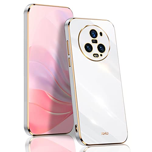 BORYA Hülle für Honor Magic 5 Pro (Magic5 Pro), Ultra Dünn Stoßfest Premium TPU Bumper Handyhülle, Weiches Seidig Silikon Schutzhülle Elegant Galvanisiert Phnom Penh Case, Weiß von BORYA