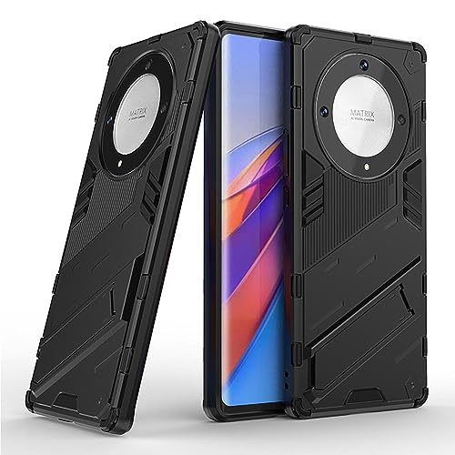 BORYA Hülle für Honor Magic6 Lite 5G (Magic 6 Lite), Schlank Militärqualität Stoßfest Heavy Duty Handyhülle, Hochwertiges PC+TPU Schutzhülle mit Ständer, Kratzfest Case, Schwarz von BORYA