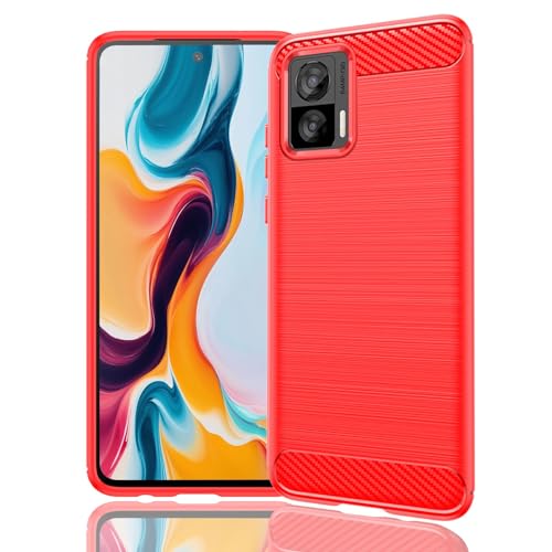 BORYA Hülle für Motorola Edge 30 Neo, Silikon Stoßfest Ultra Dünn Premium TPU Bumper Handyhülle, Weiches Seidig Anti-Drop Schutzhülle, Gebürstete Textur Elegant Einfach Case, Rot von BORYA