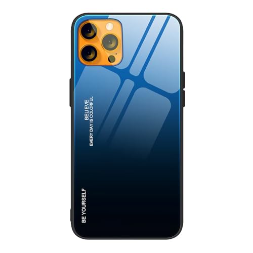BORYA Hülle für Motorola Edge 60 5G, Ultra Dünn Weiches Silikon TPU Bumper Stoßfest Handyhülle, Elegant Bunt Gradient 9H Gehärtetes Glas Schutzhülle, Gradient Blau von BORYA