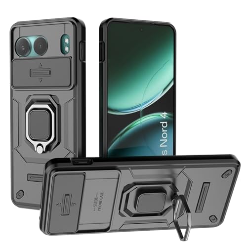 BORYA Hülle für OnePlus Nord 4, Stoßfest Militär Handyhülle, Weiches Prämie Silikon TPU+PC Kratzfest Schutzhülle mit Metall Ring Ständer Und Kameraabdeckung. Schwarz BORYA Hülle für OnePlus Nord 4, Stoßfest Militär Handyhülle, Weiches Prämie Silikon TPU+PC Kratzfest Schutzhülle mit Metall Ring Ständer Und Kameraabdeckung. Schwarz von BORYA