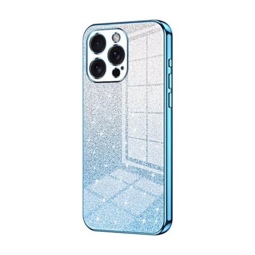 BORYA Hülle für Oppo A5 Pro 5G/4G, Ultra Dünn Stoßfest Premium Weiches TPU Silikon Handyhülle, Elegant Galvanisierter Schutzhülle mit Luxus Gradient Glitzer Karte, Blau von BORYA