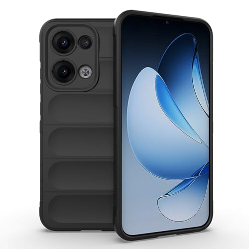 BORYA Hülle für Oppo Reno13 5G (Reno 13 5G), Stoßfest Weiches Premium TPU Bumper Silikon Handyhülle, Fallschutz Airbag-Design Schutzhülle, Ultra Dünn Dauerhaft Case, Schwarz von BORYA
