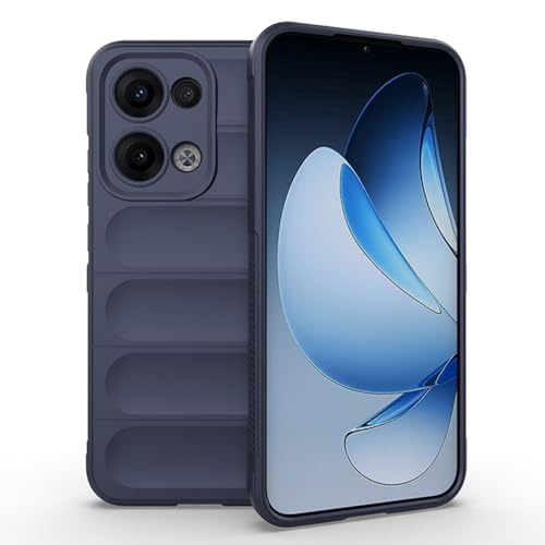 BORYA Hülle für Oppo Reno13 5G (Reno 13 5G), Stoßfest Weiches Premium TPU Bumper Silikon Handyhülle, Fallschutz Airbag-Design Schutzhülle, Ultra Dünn Dauerhaft Case. Dunkelblau von BORYA