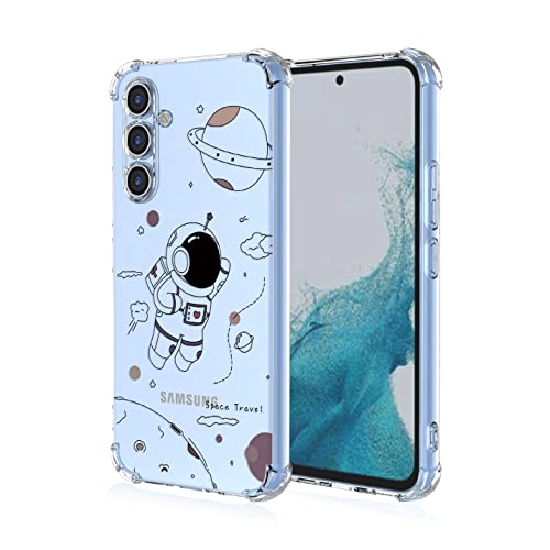 BORYA Hülle für Samsung Galaxy A54 5G, Stoßfest Weiches Transparent Silikon TPU Bumper Handyhülle Ultra Dünn Seidig Hochwertiges Elegant Schutzhülle, Astronaut von BORYA