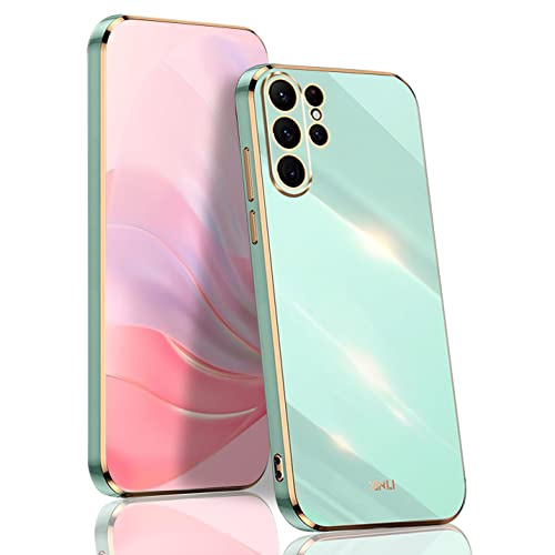 BORYA Hülle für Samsung Galaxy S23 Ultra 5G, Ultra Dünn Stoßfest Premium TPU Bumper Handyhülle, Weiches Seidig Silikon Schutzhülle Elegant Galvanisiert Phnom Penh Case. Grün von BORYA